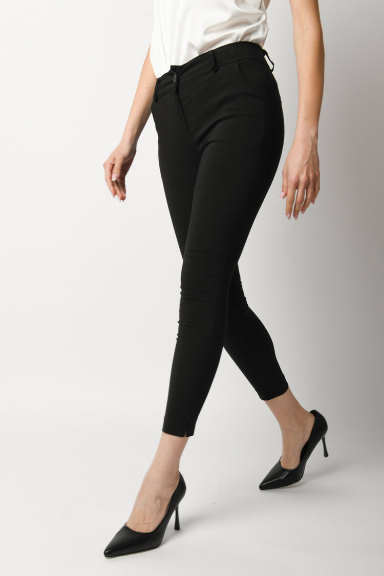 Viscose-blend slim-fit trousers