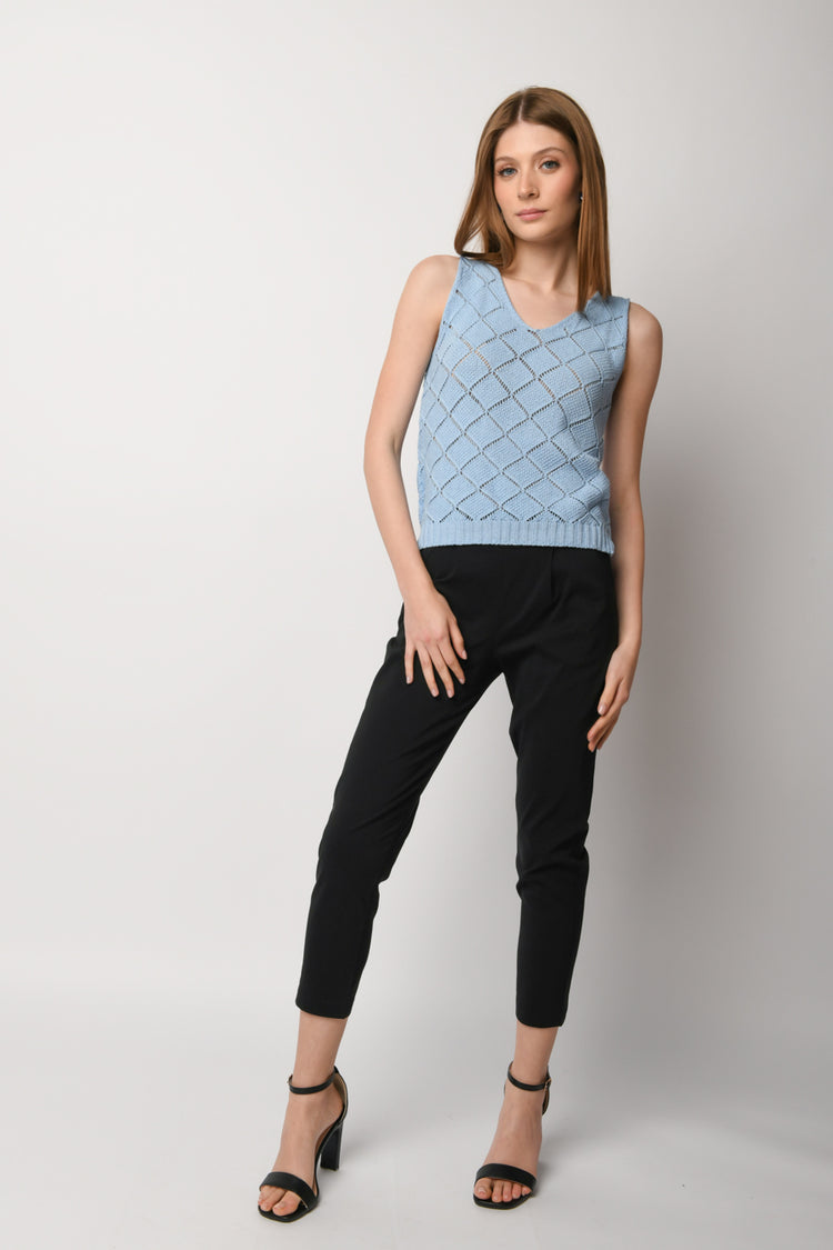 Viscose-blend cropped trousers