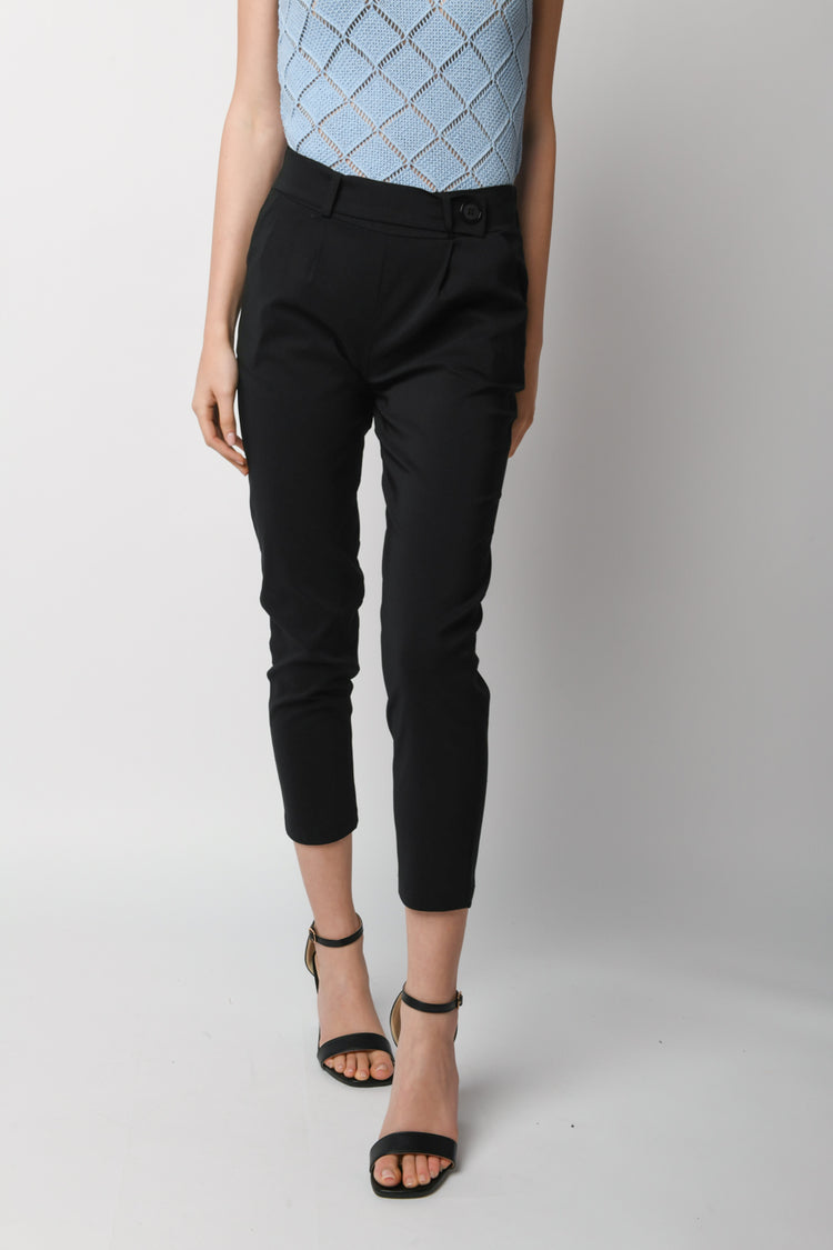 Viscose-blend cropped trousers