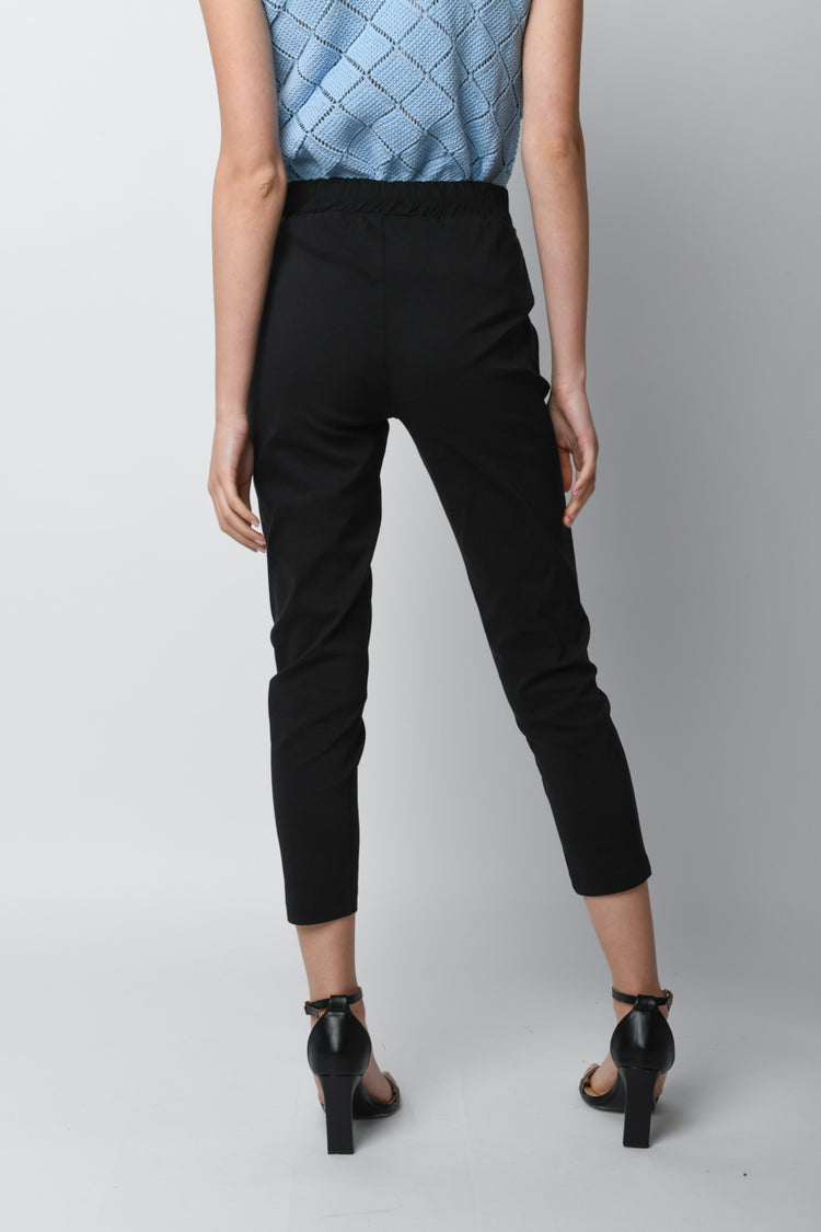 Viscose-blend cropped trousers