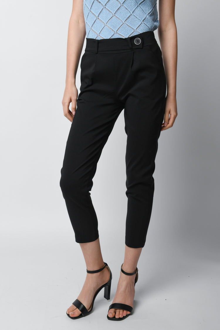 Viscose-blend cropped trousers