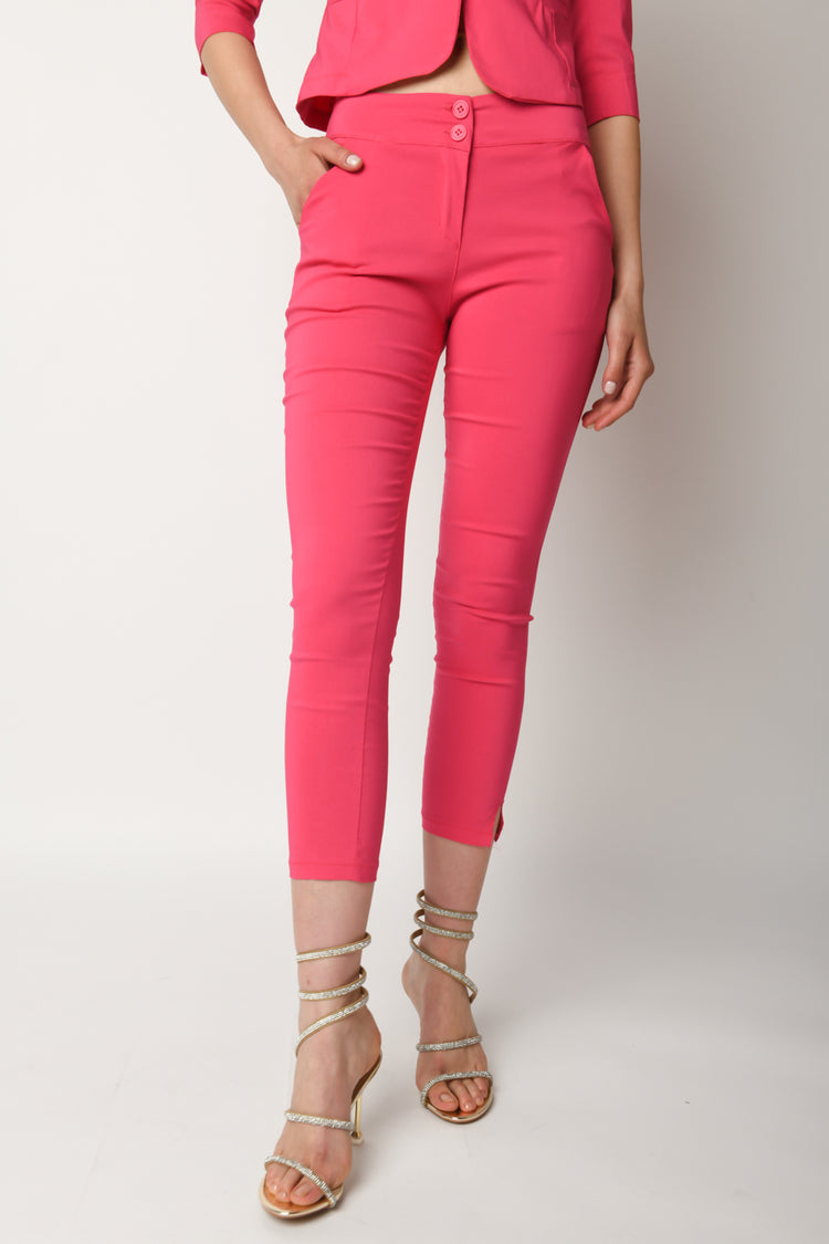Splits slim-fit trousers