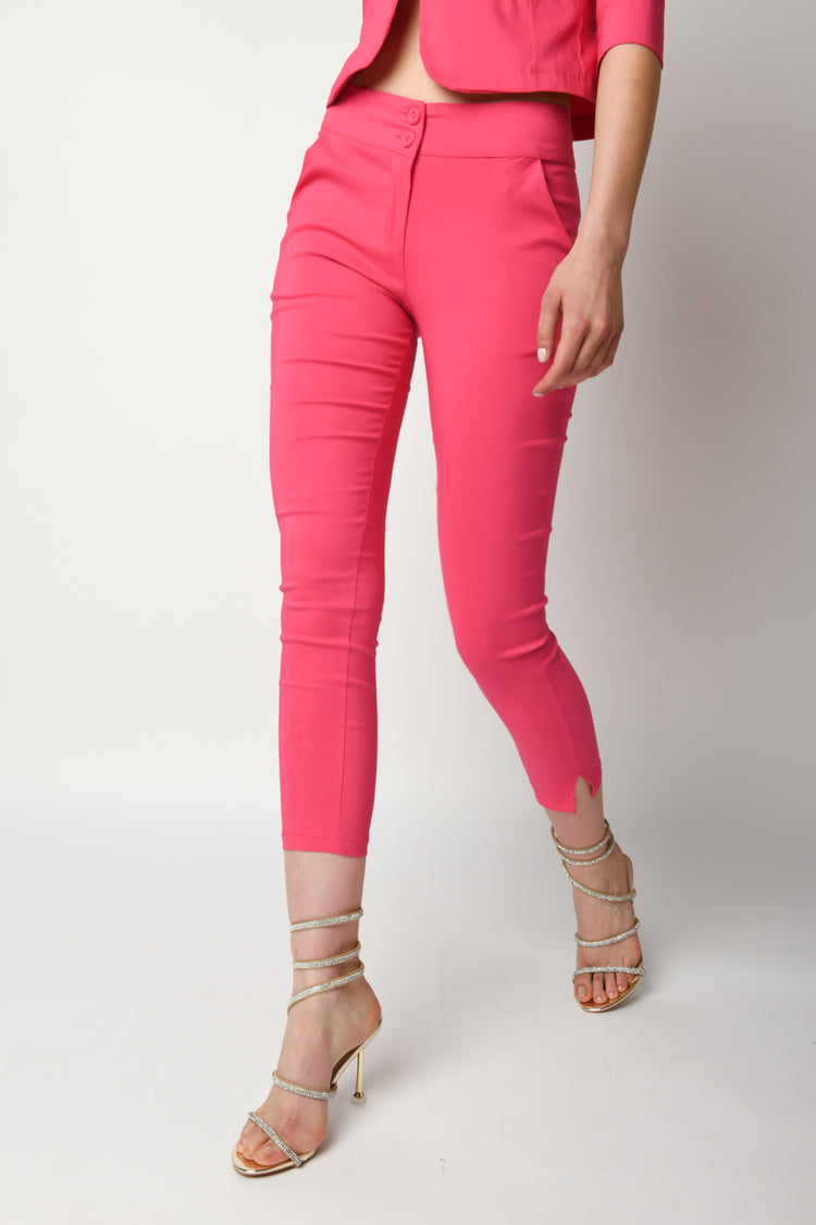 Splits slim-fit trousers