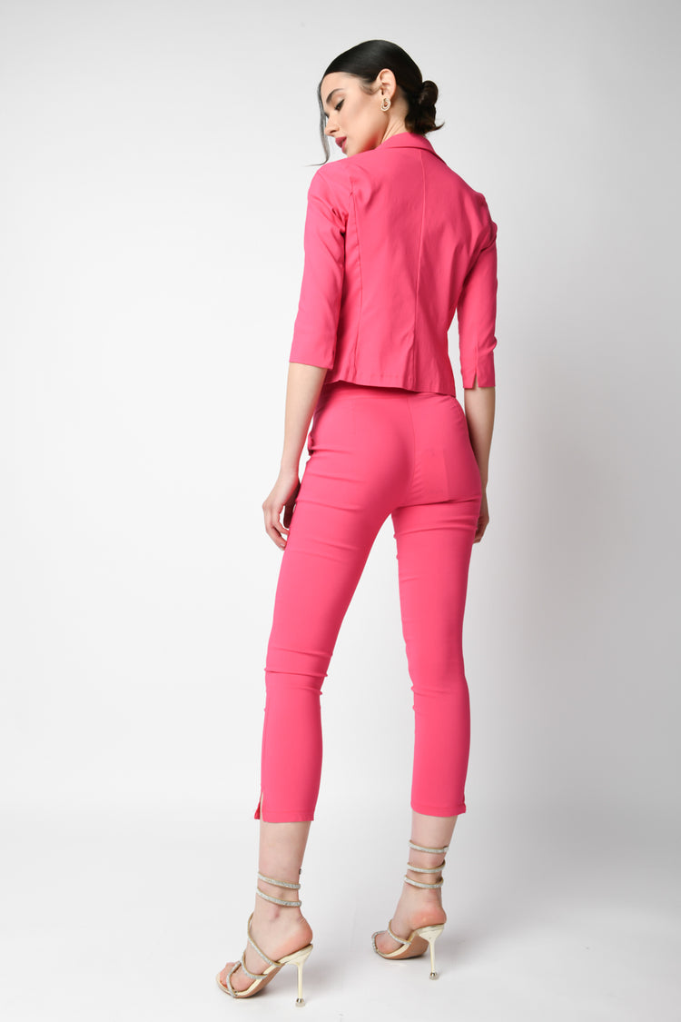 Splits slim-fit trousers
