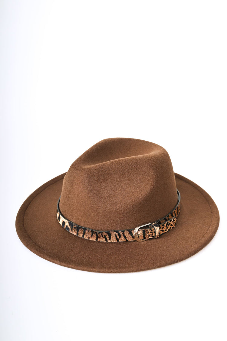 Animalier strap fedora hat
