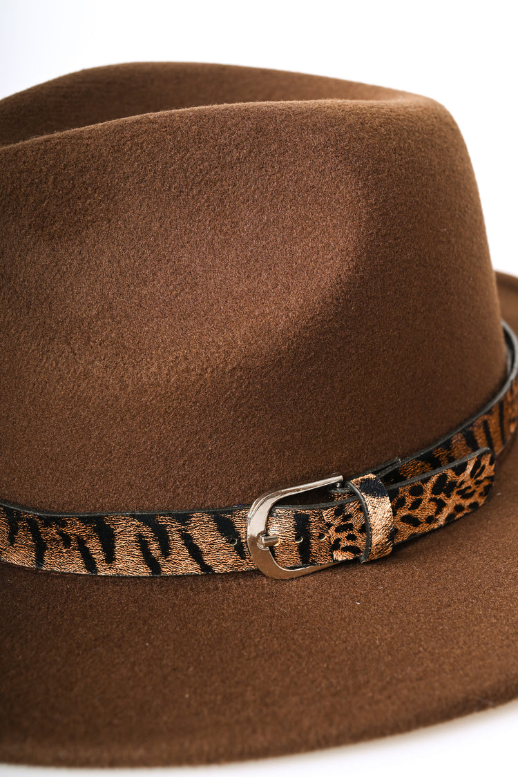 Animalier strap fedora hat