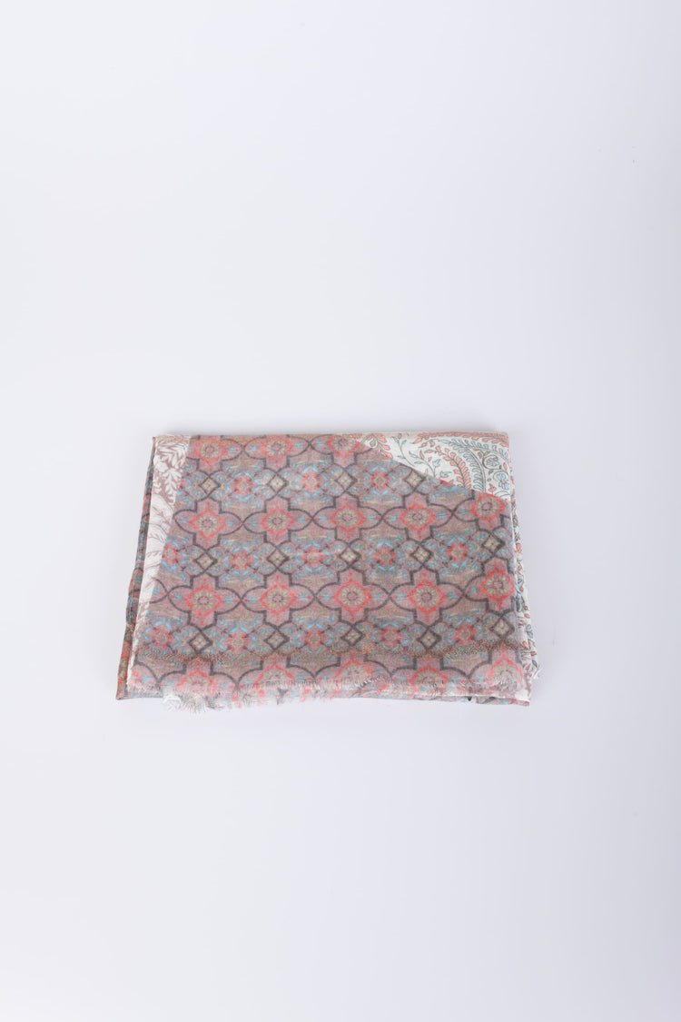 Ethnic patchwork print scarf