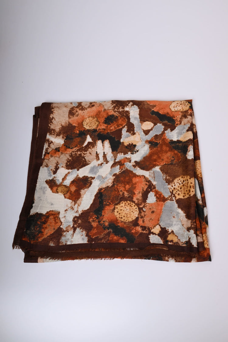 Watercolor-style print scarf
