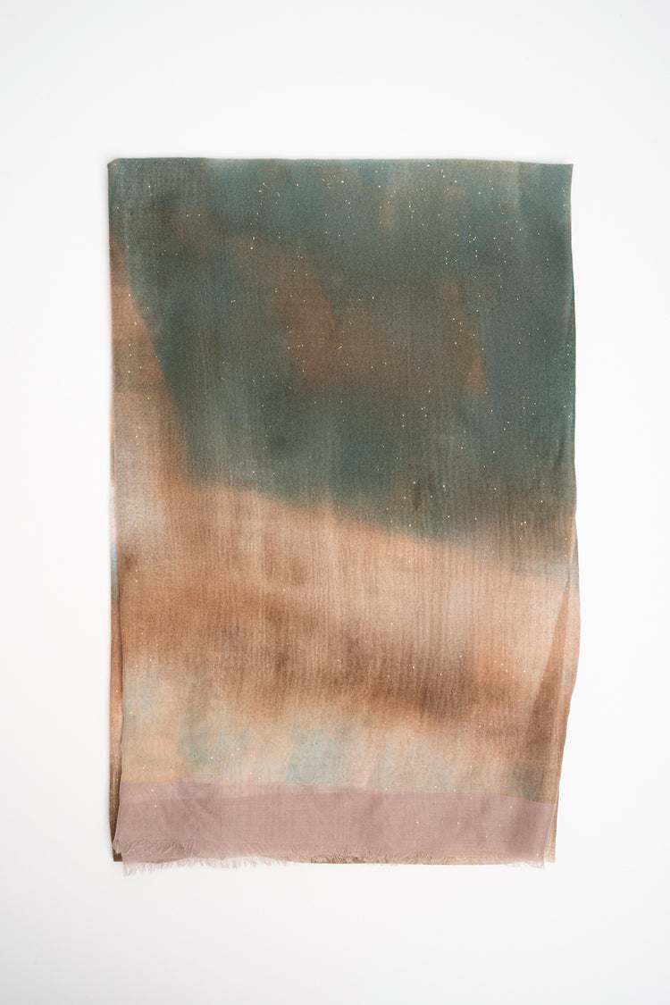Multicolor gradient print scarf