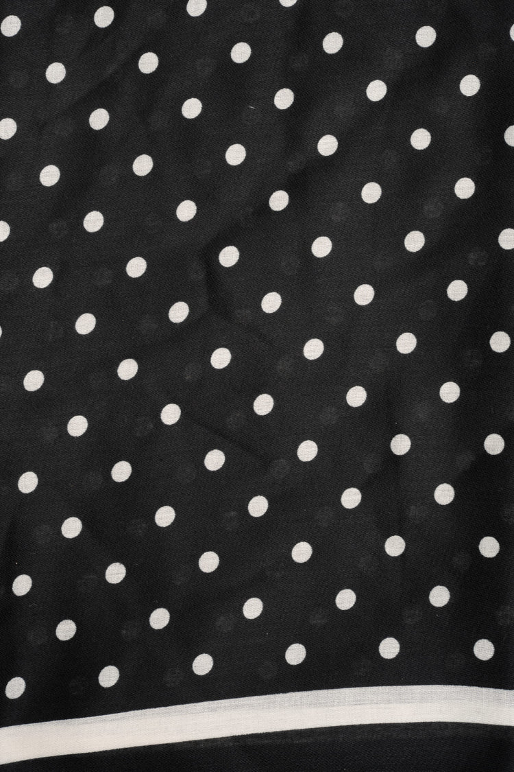 White polka dot black scarf
