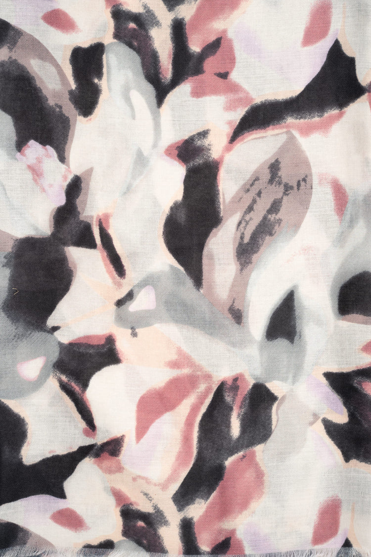 Multicolor gradient floral print scarf