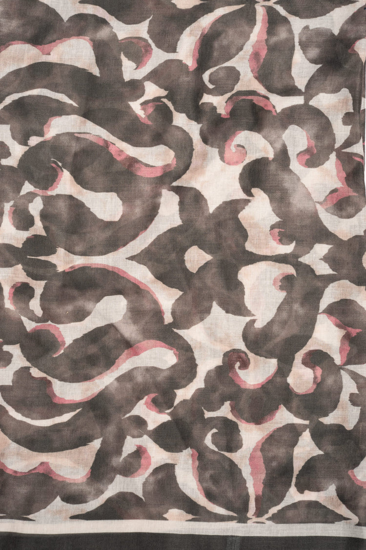 Multicolor damask print scarf