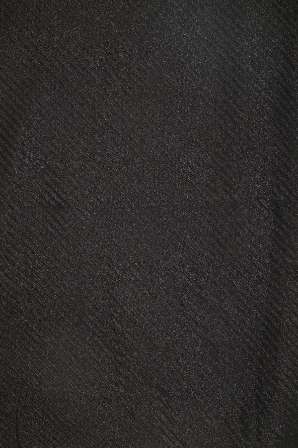 Black crinkle scarf with fringe