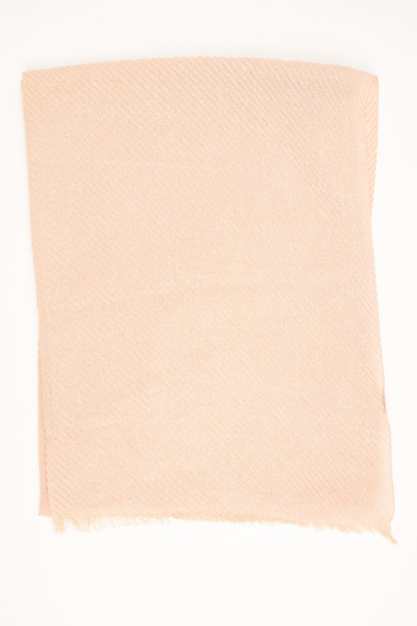 Pink crinkle scarf with fringe