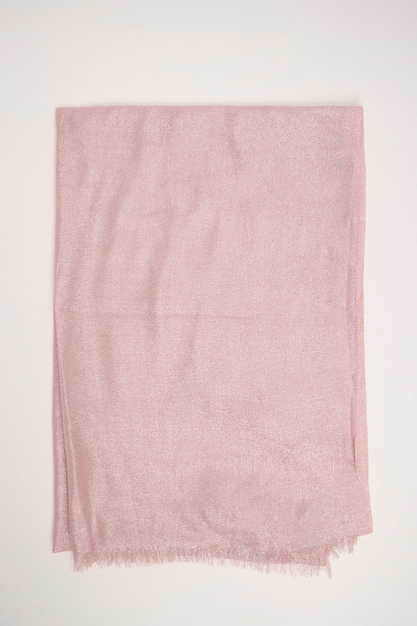 Pink lurex stole with fringe