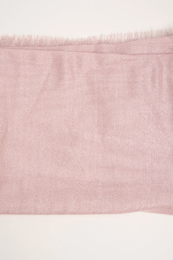 Pink lurex stole with fringe