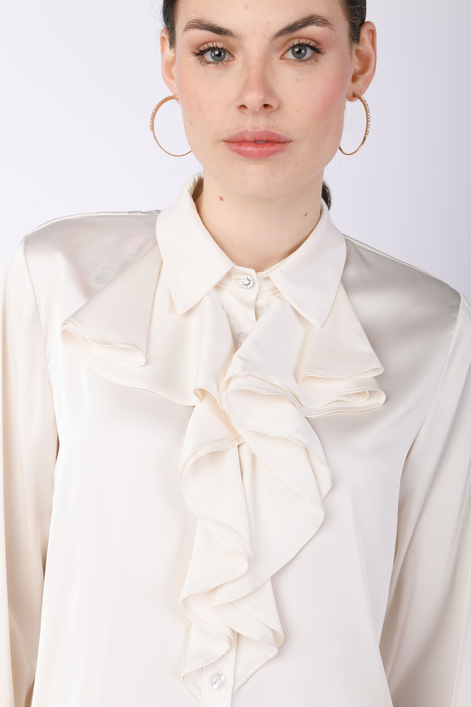 Ruffled satin shirt – Nunalie-europa