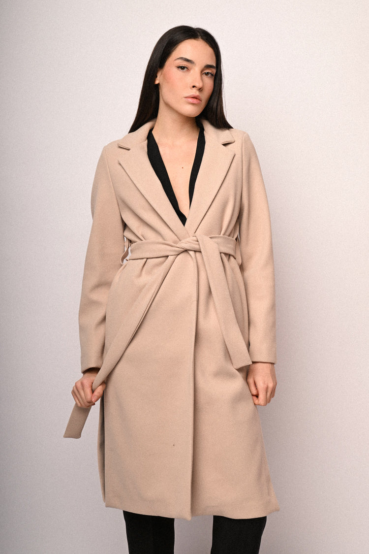 Belted wrap coat