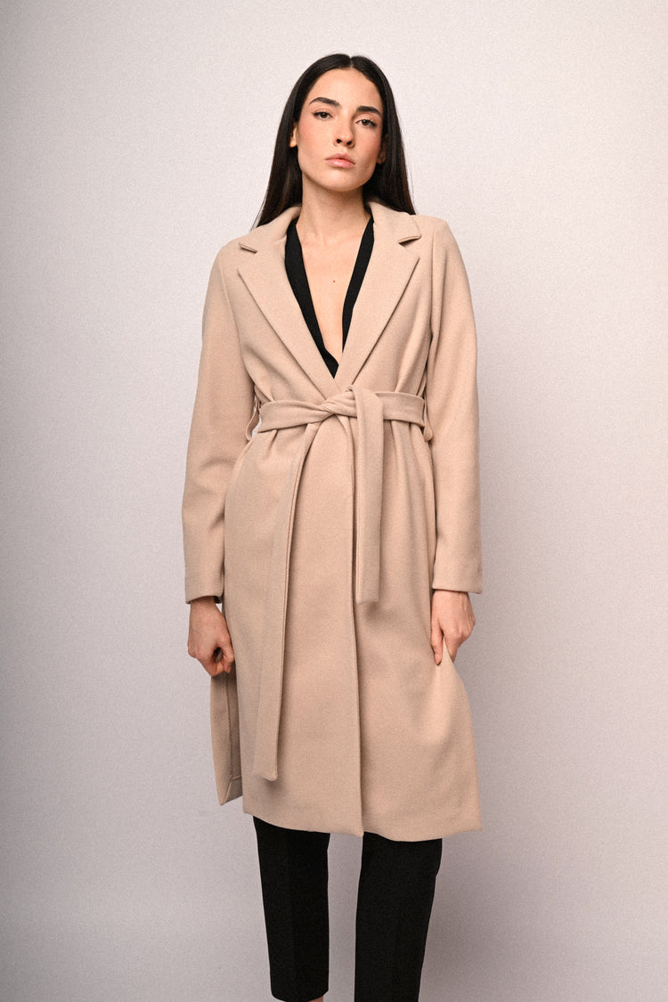 Belted wrap coat