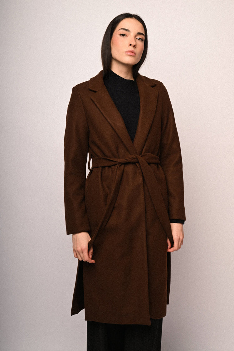 Belted wrap coat