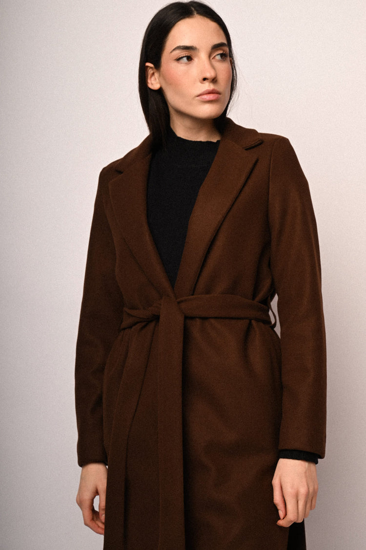 Belted wrap coat