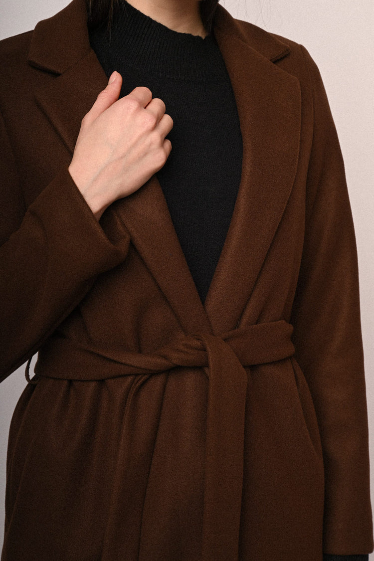 Belted wrap coat