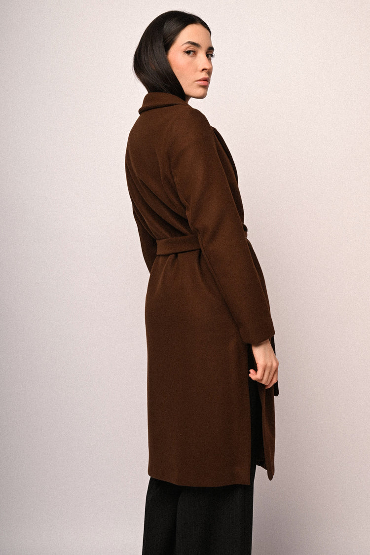 Belted wrap coat