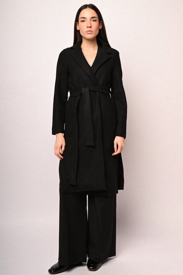 Belted wrap coat