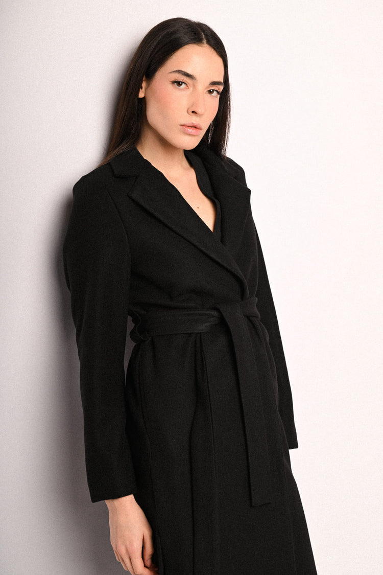 Belted wrap coat
