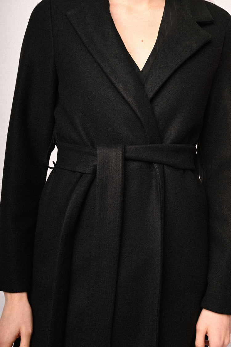 Belted wrap coat