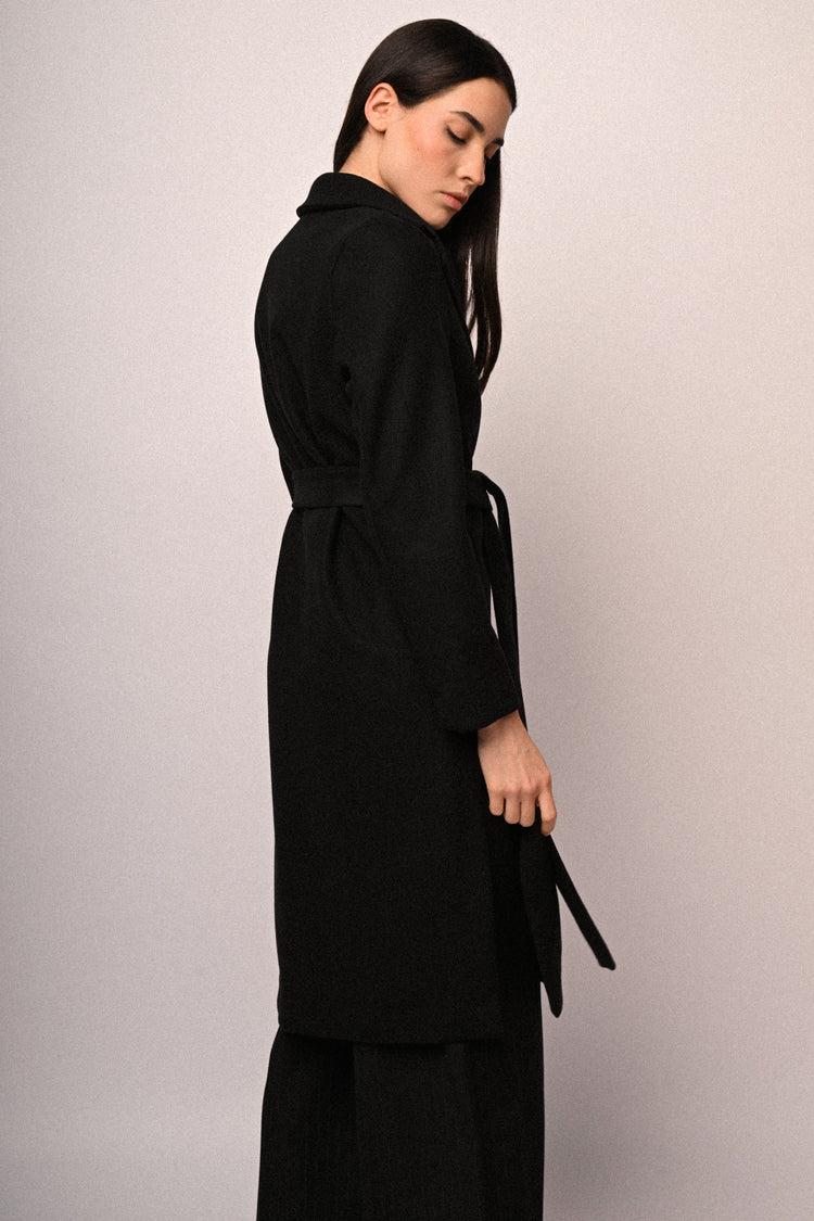 Belted wrap coat