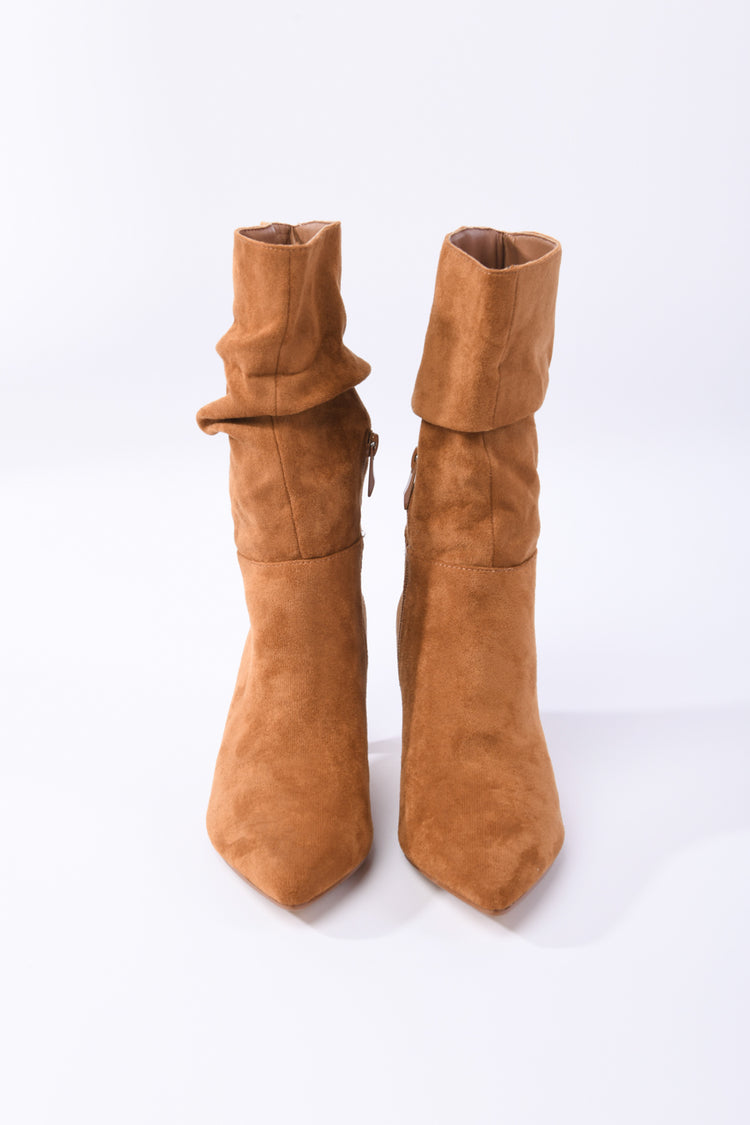 Faux suede ankle boots