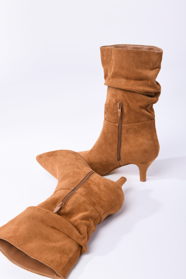 Faux suede ankle boots