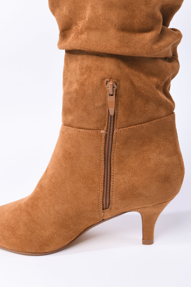 Faux suede ankle boots