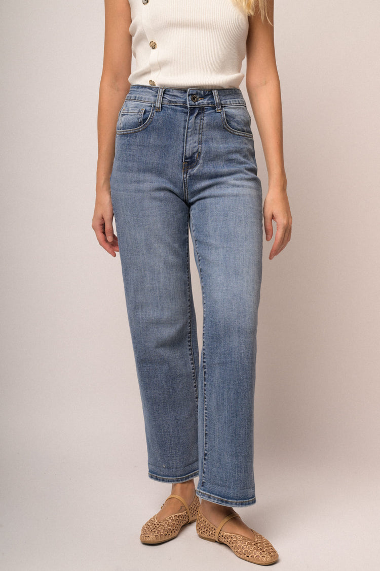 Jeans palazzo chiaro