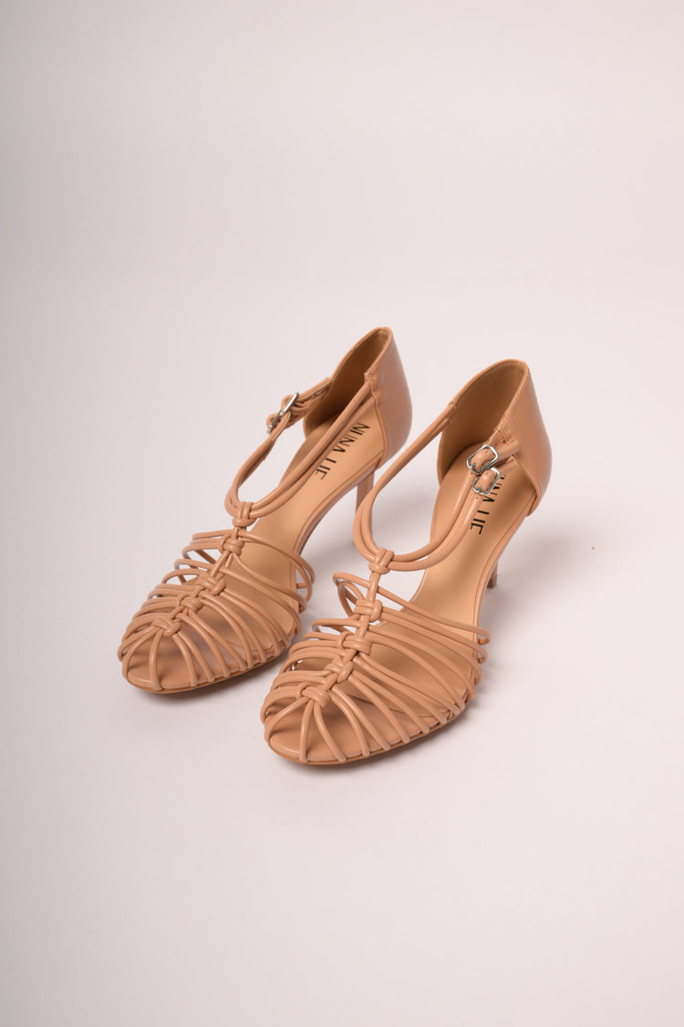 Blush pink knots & fine straps sandals