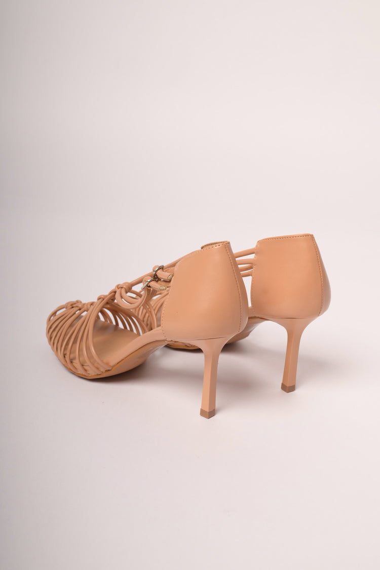 Blush pink knots & fine straps sandals