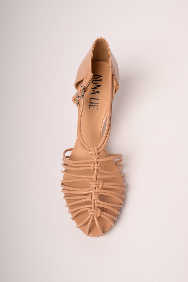 Blush pink knots & fine straps sandals