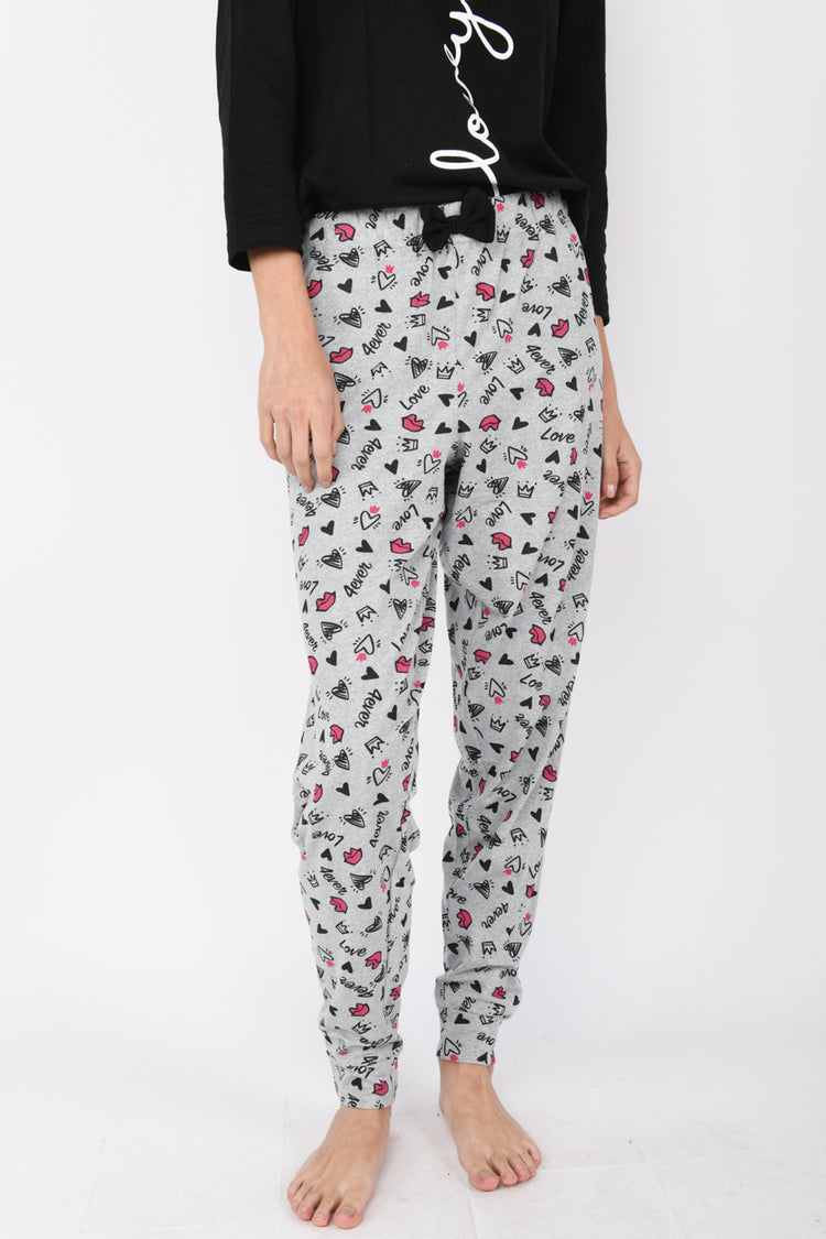 Love You cotton-blend pajamas