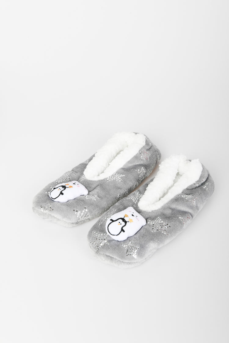 Bear + penguin patch slippers