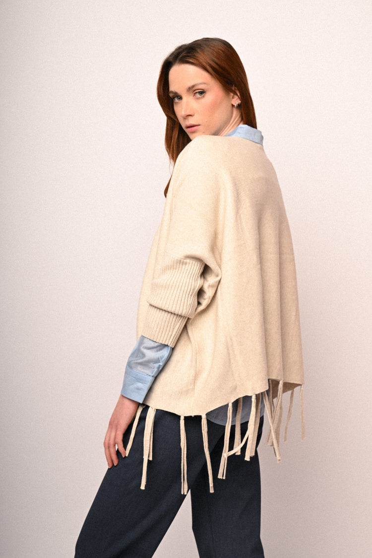 Fringed hem sweater