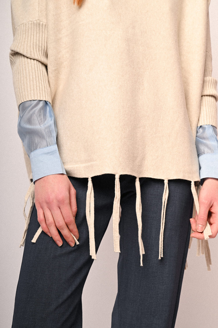 Fringed hem sweater