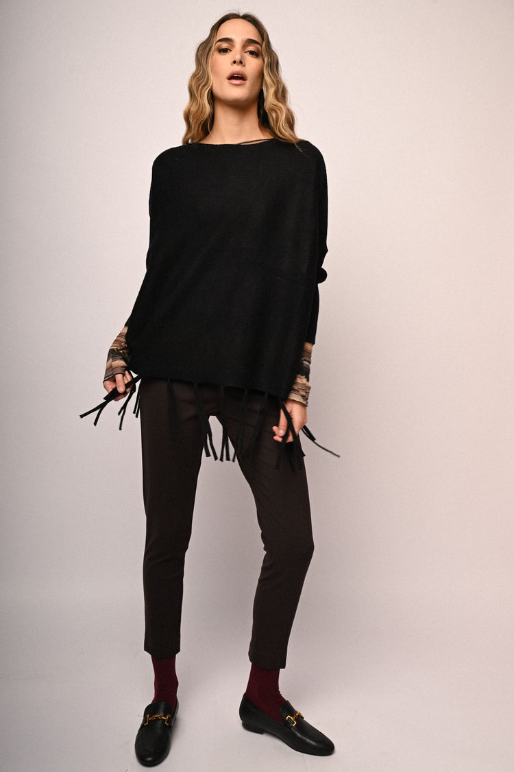 Fringed hem sweater