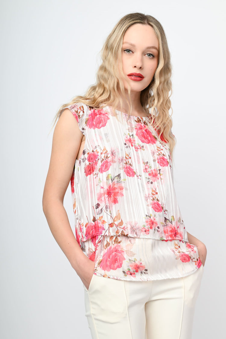 Floral print layered top