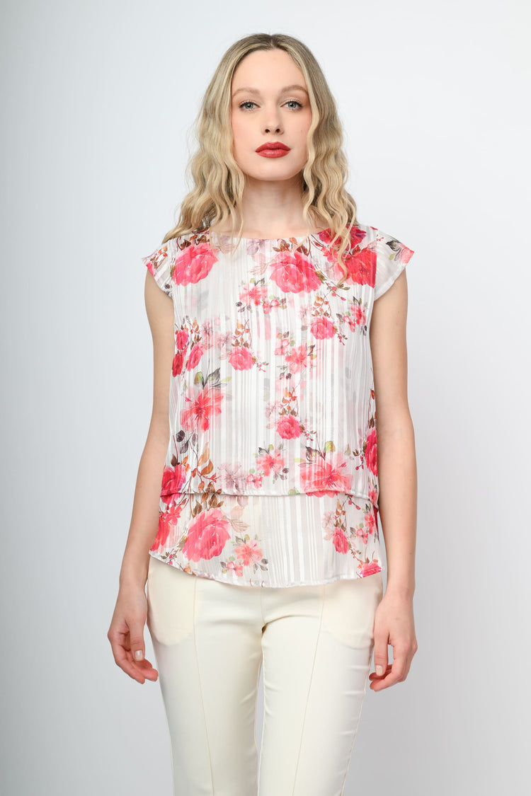 Floral print layered top