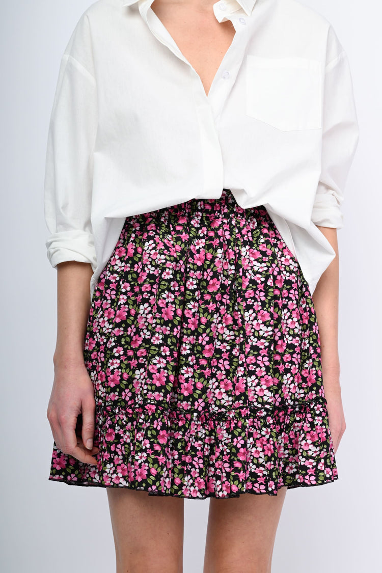 Micro floral print miniskirt