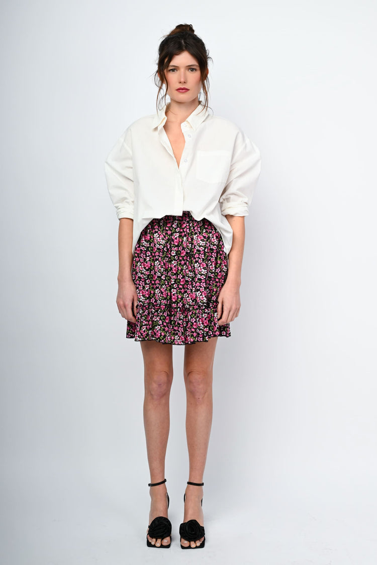 Micro floral print miniskirt