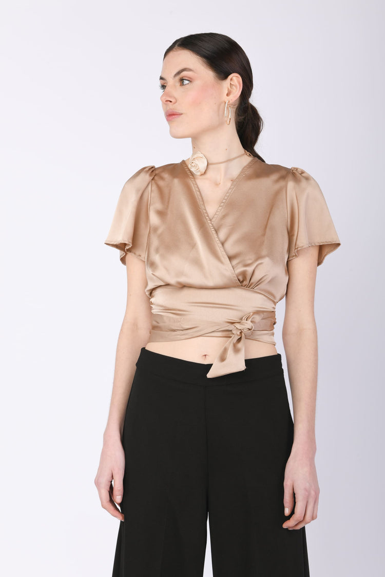 Satin cropped top