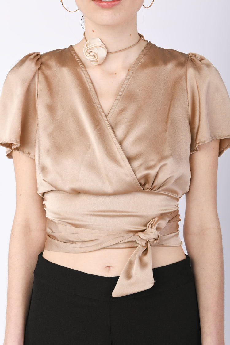 Satin cropped top