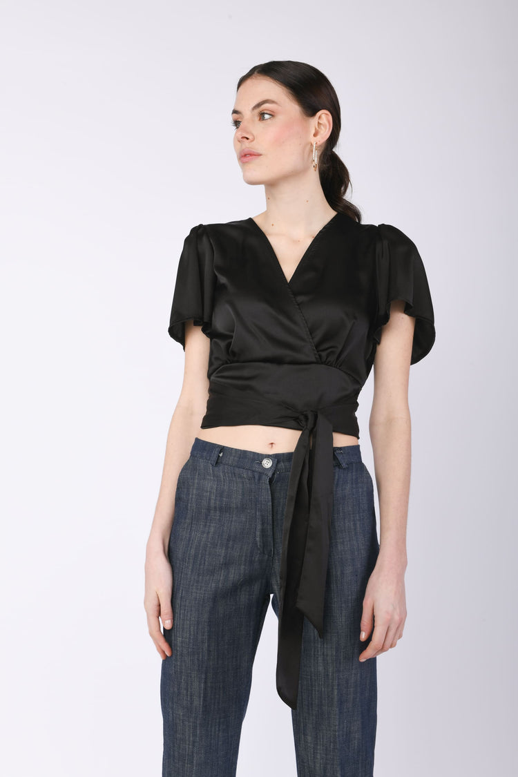 Satin cropped top